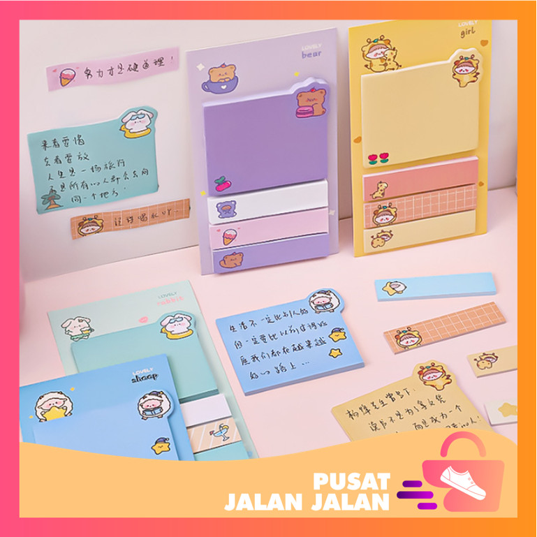 

Pusat Jalan-Jalan - S6248 Sticky Notes 4 Line / Pembatas Buku Motif Lucu / Paper Sticky Notes Cute Animal / Aesthetic Sticky Notes Animal Lucu