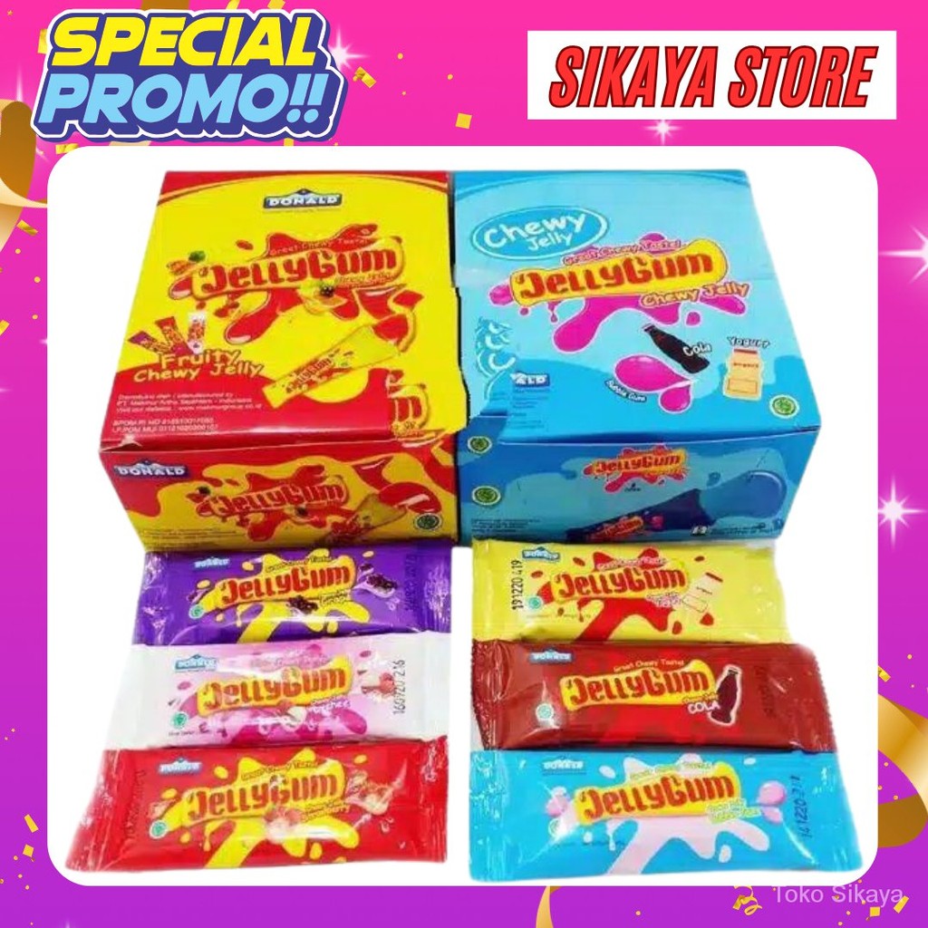 

Permen Donald Jelly Gum (1 pack isi 24 pcs)