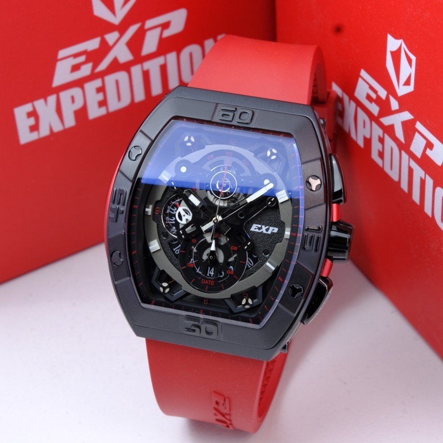 ORIGINAL Jam Tangan Pria Expedition E 6800 / E6800 Garansi 1 Tahun - Tali Rubber