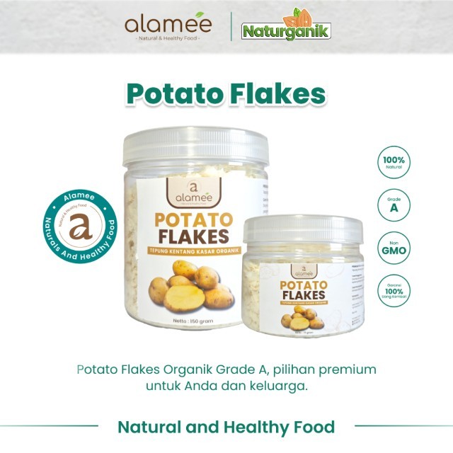 

ALAMEE Tepung Kentang Serpih Potato Flakes Premium Tepung Kentang Kasar PREMIUM 150gr Naturganik