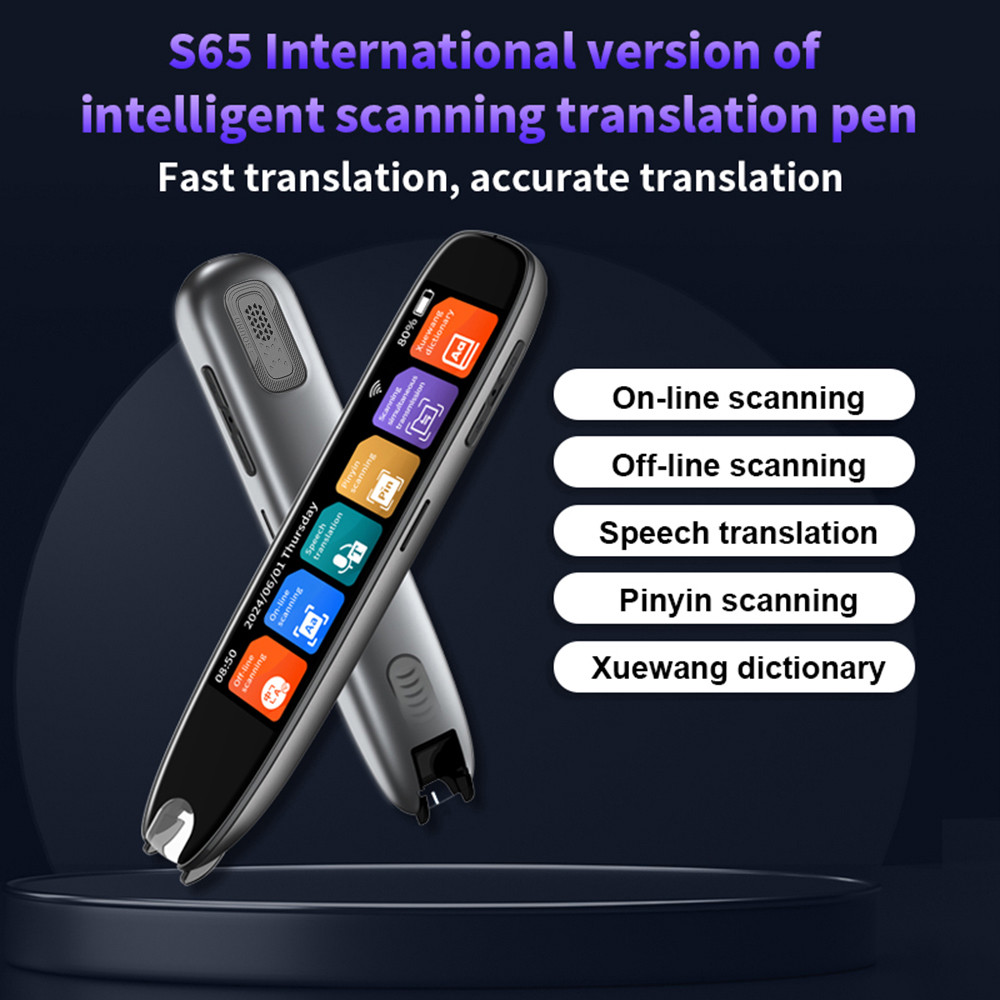 

S65 Dictionary Translation Pen Scan Reader Device Text Scanning Reading Translator WiFi/BT 142 Languages Online Translate