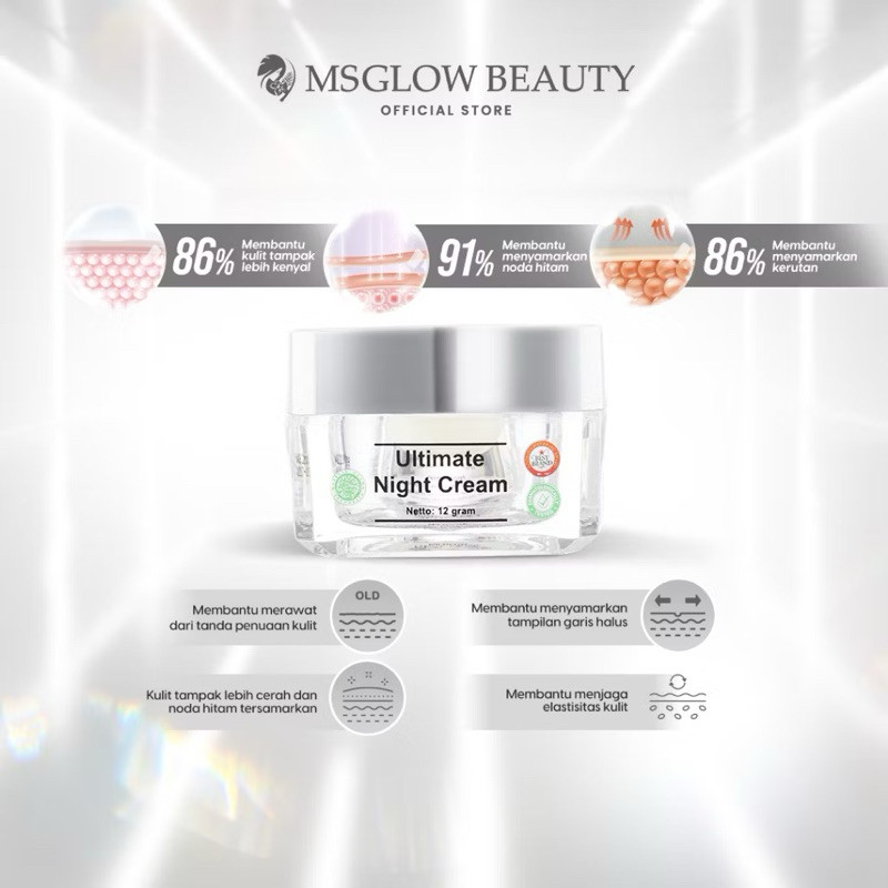 Ms Glow Ultimate Night Cream Krim Malam Untuk flek