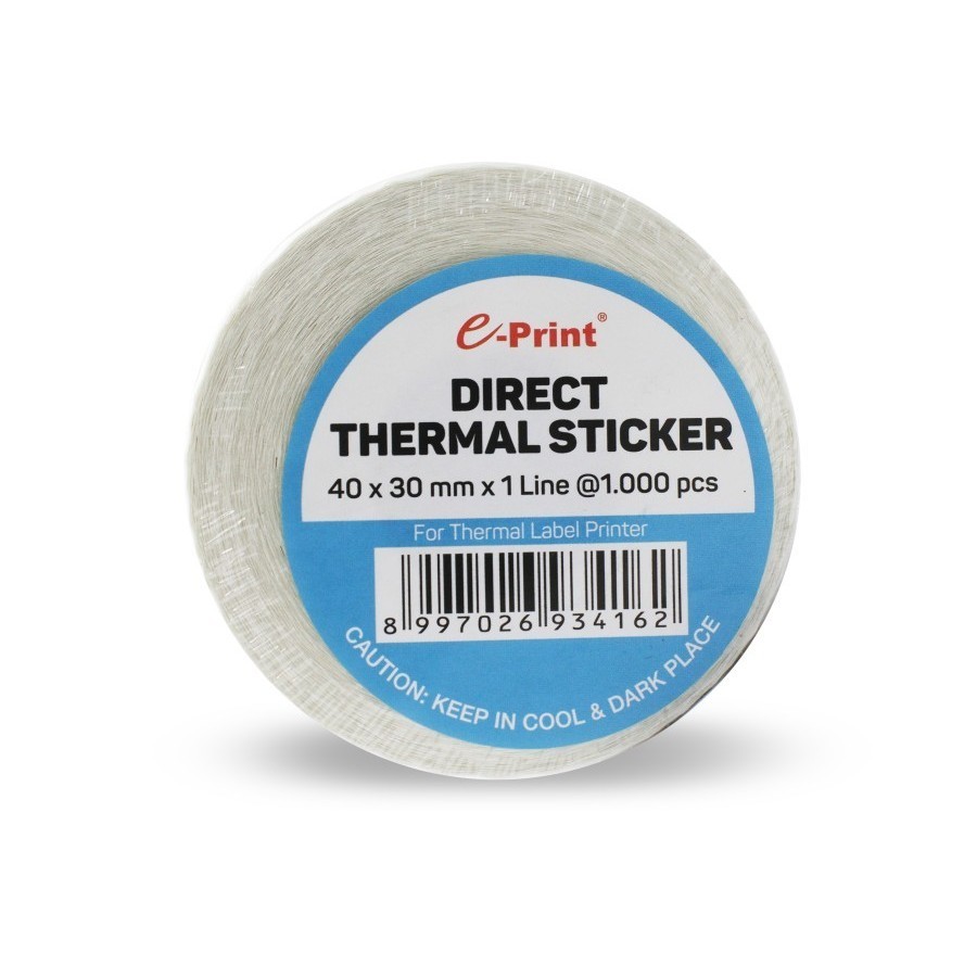 

e-Print Direct Thermal Sticker Label Barcode 40 x 30 mm ( 1000 pcs ) MIXUE
