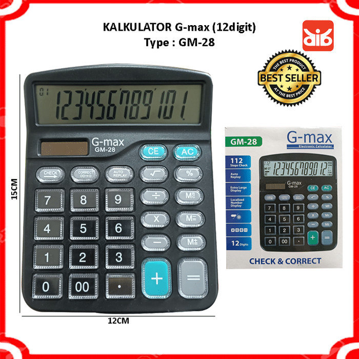 

AIKOSIA KALKULATOR G-max GM-28 12Digit ANGKA / CALCULATOR DIGITAL