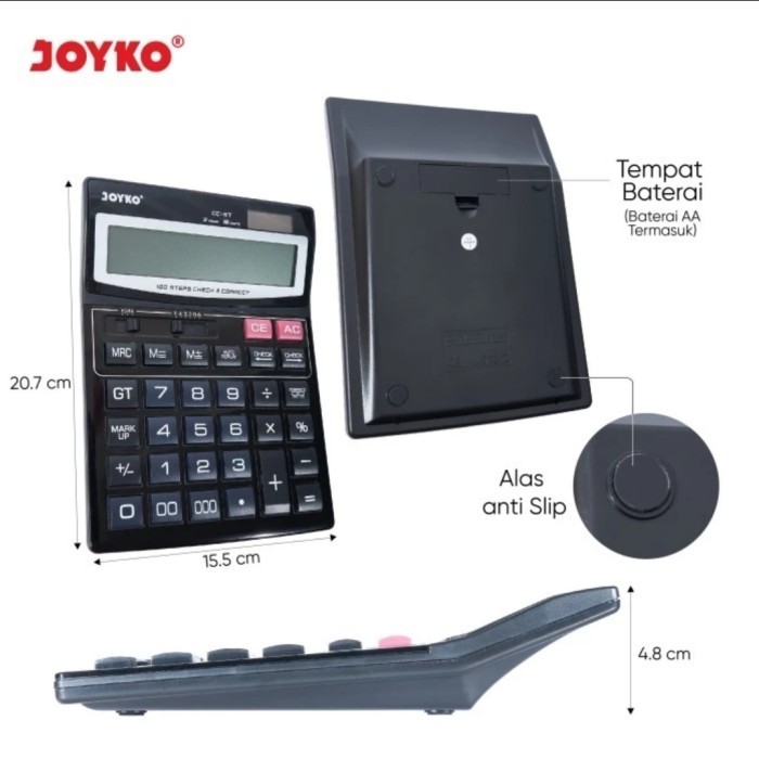 

JOYKO CC57 CHECK CORRECT CALCULATOR -Big Display Kalkulator Meja CC 57