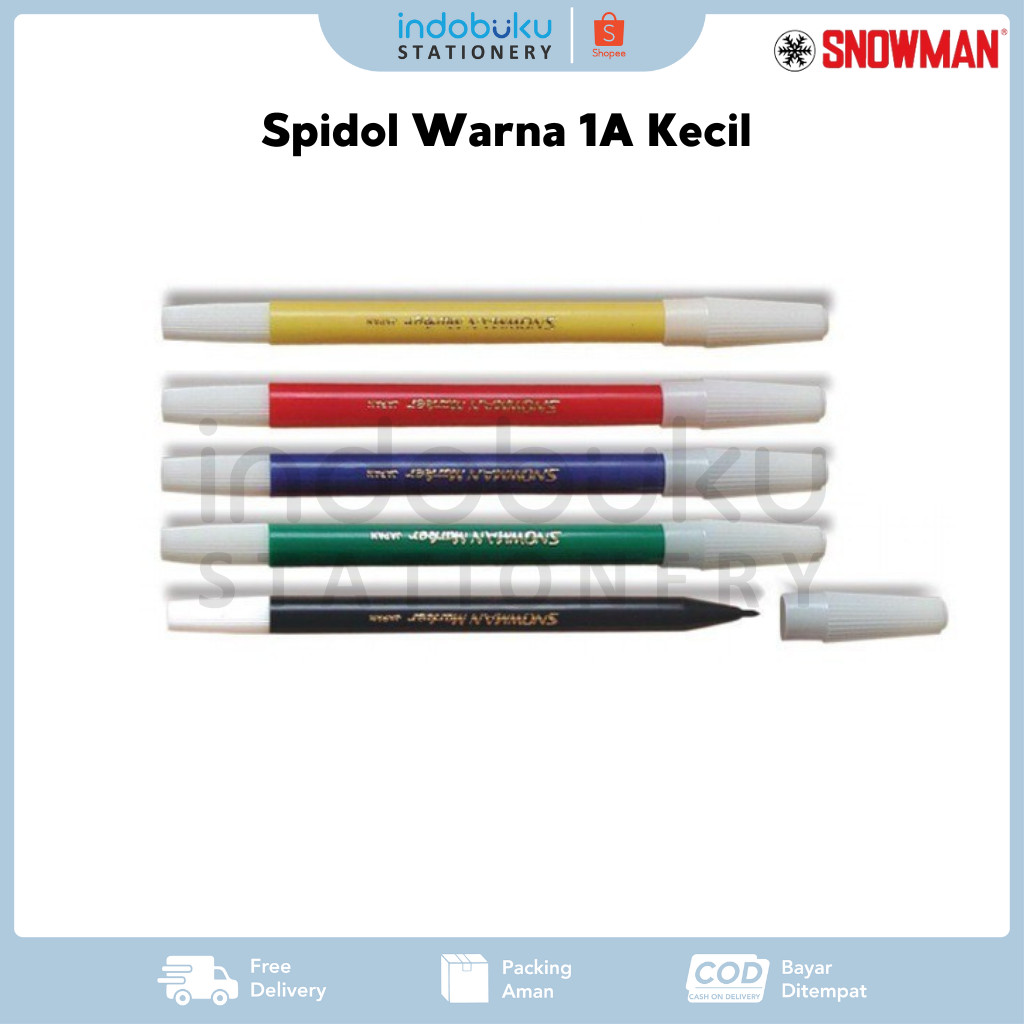 

Spidol Warna Snowman 1A Kecil Warna Hitam Biru Merah Kuning Hijau - 1Pcs