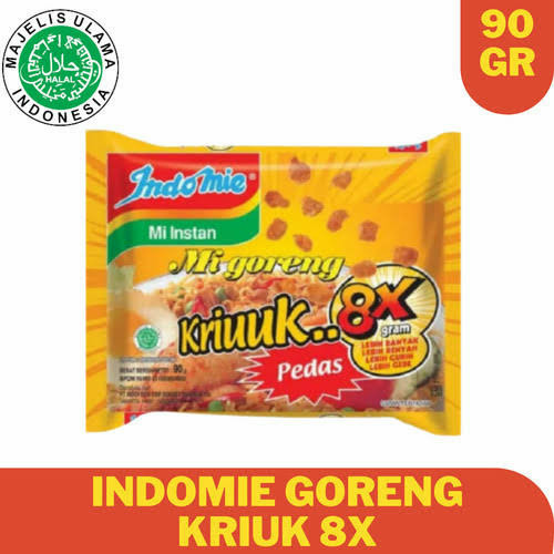 

Indomie Mi Goreng Kriuk 8x Pedas Mie Instan Noodle