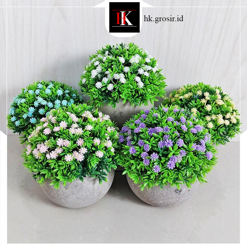 Bunga Hias Meja Ruang Tamu Rumput Bulat