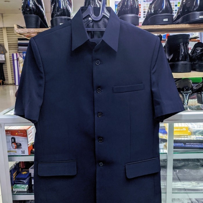 promo ✨ -baju safari psh guru - Biru dongker, XL