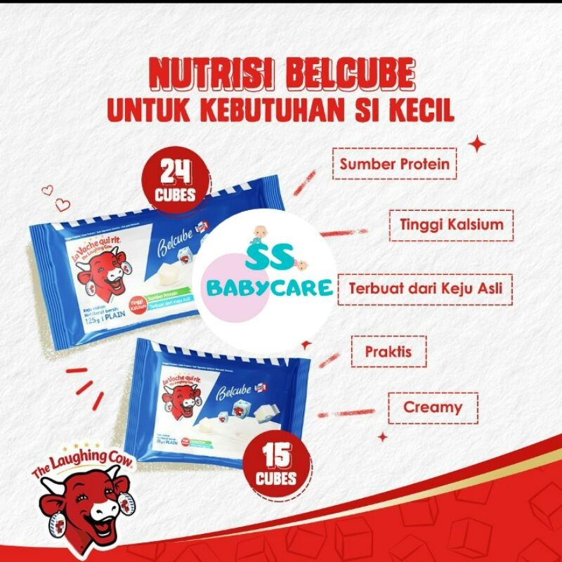 

The Laughing Cow Belcube Plain Cheese 15Cubes 78gr - Keju Belcube MPASI