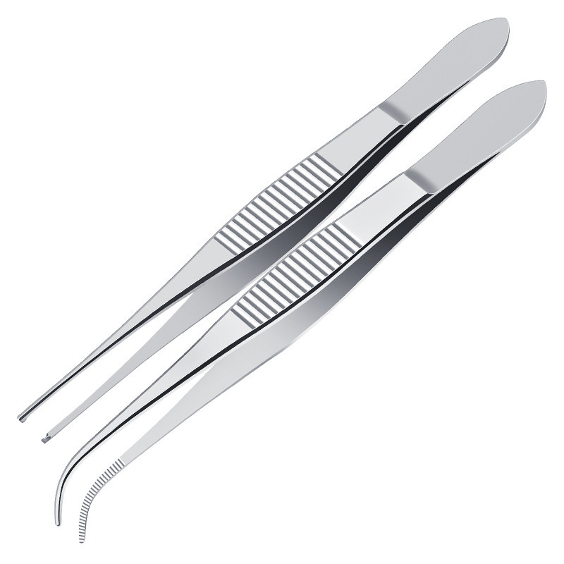 Medical ophthalmic tweezers eye surgical tweezers elbow straight molluscum tweezers 10cm hook