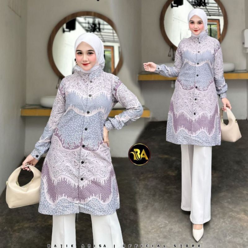 TUNIK BATIK SHIBORI JUMPUTAN TERBARU size M_XXL  /HRB026/baju batik wanita/ BATIK NASIONAL / BATIK S