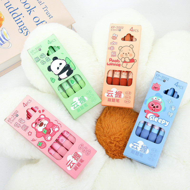 

✨AWC✨ PULPEN MEKANIK 1 SET ISI 4 PCS GAMBAR KARTUN LOTSO, WINNIE THE POOH DAN PANDA DENGAN BANTALAN HANDLE NYAMAN