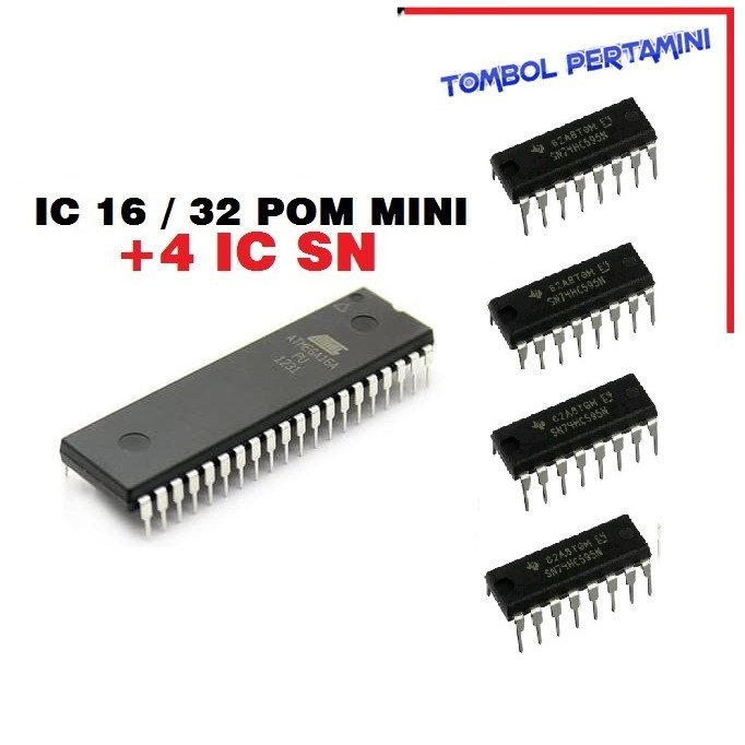 IC PROGRAM POM MINI ATMEGA 16 / 32 A & IC SN74HC595N Untuk Display 7 SEGMEN Pom Mini Pertamini Digit