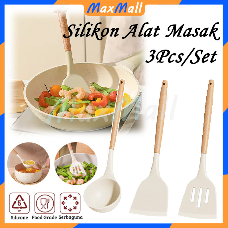 Silikon Alat Masak Set 3Pcs/Set Alat Masak Tumis Goreng Spatula Set Silikon Tahan Panas Peralatan sp