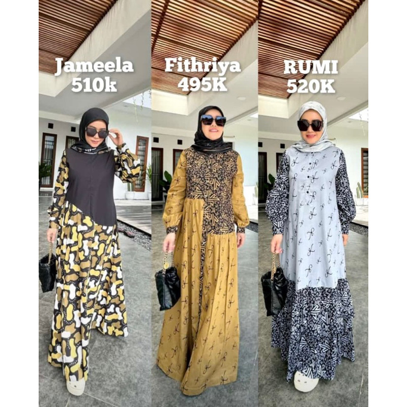 newpromoterbatas RUMI,JAMEELA,FITHRIYA DRESS KORINA ORIGINAL
