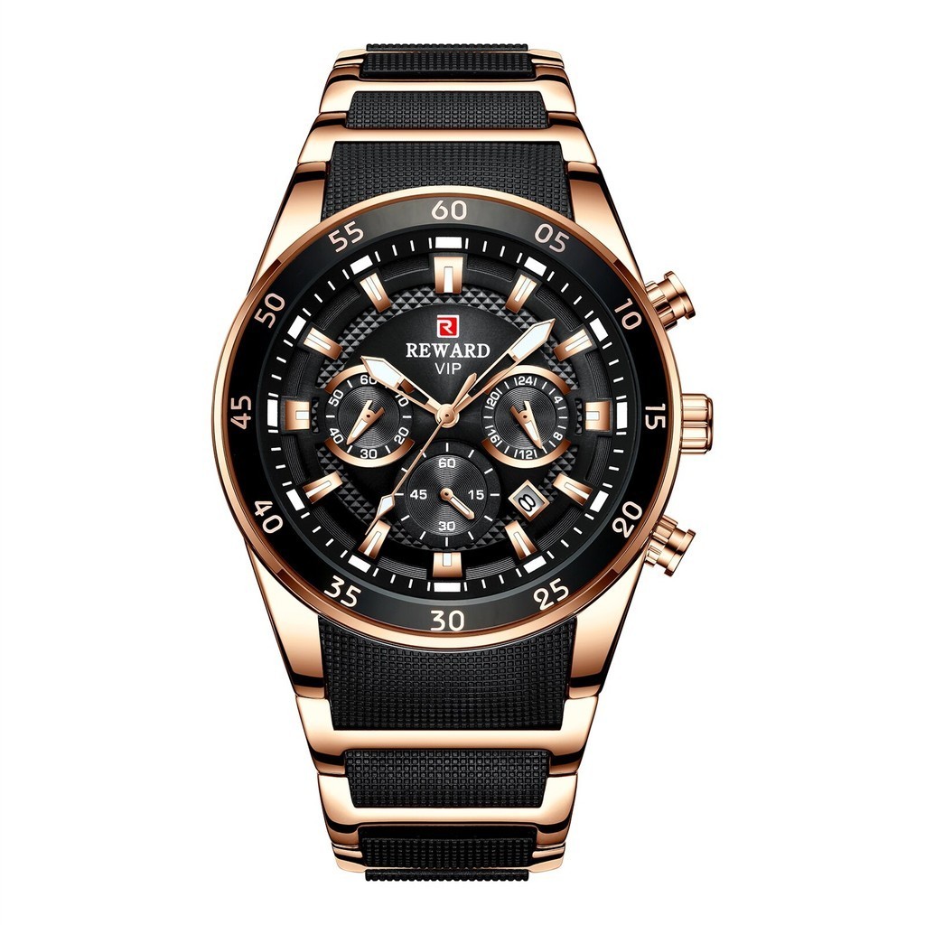 REWARD Business Mens Watches with Date Waterproof Chronograph Luminous Casual Sports Watch for Man