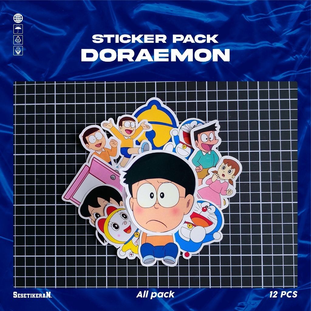 

COD✨ Sesetikeran Pack Stiker Anime Doraemon Sticker Cute Keren Untuk Koper Laptop Skateboard