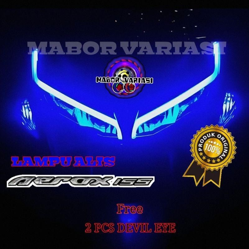 PAKET LAMPU ALIS YAMAHA AEROX KANAN KIRI FREE DEVIL EYES ALIS YAMAHA AEROX LAMPU VARIASI YAMAHA AERO