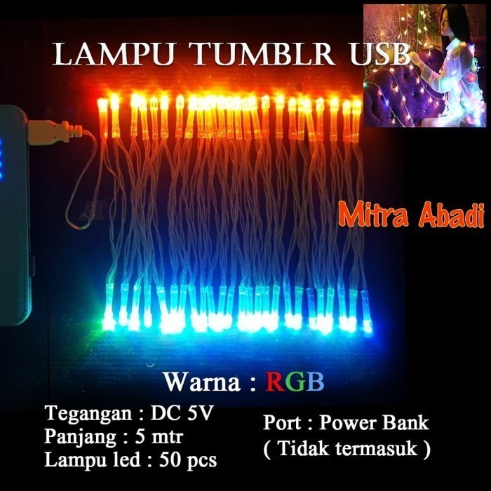 Lampu Natal LED USB DC 5V Panjang 5 Meter
