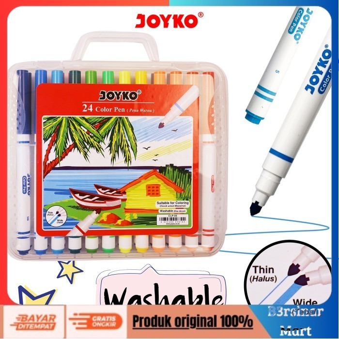 

[COD] DISKON Color Pen Pulpen Pena Warna Joyko CLP05 24 Warna Colors Berkualitas