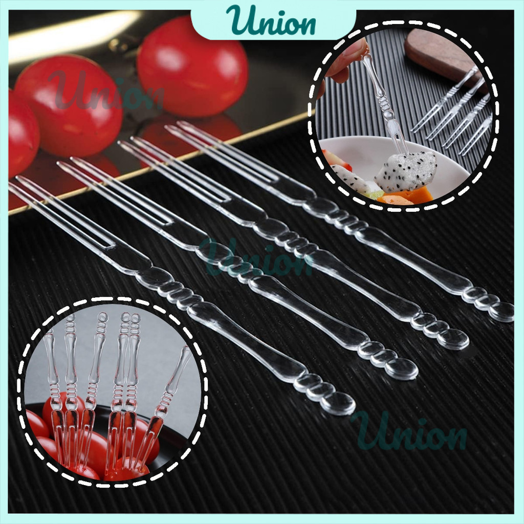 UM Garpu Mini Buah / Garpu Plastik Kecil/ Garpu Kue Bolu / Garpu Puding / Garpu Kue Ulang Tahun / Tu