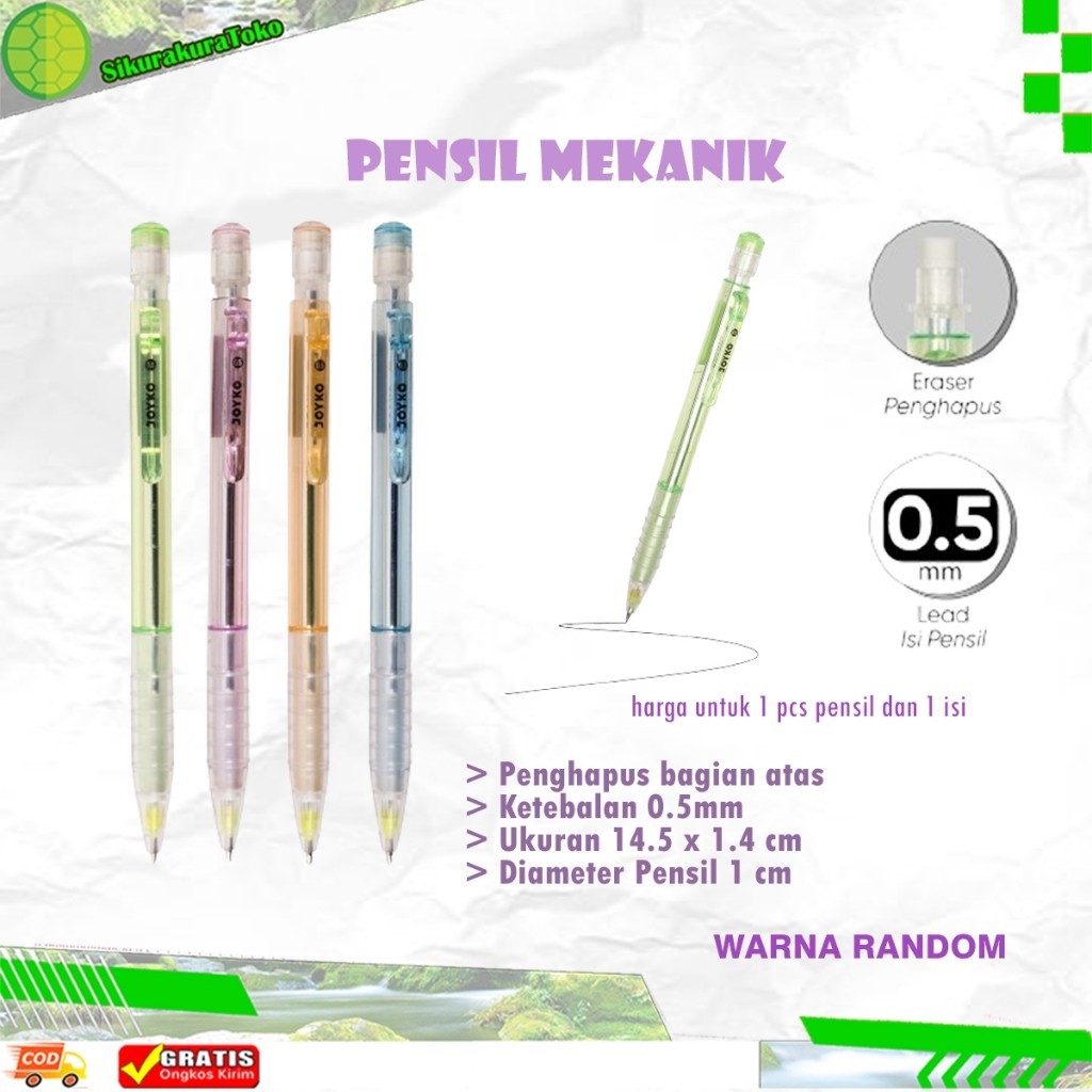 

(SKR) Pensil cetek Mekanik Joyko MP-15 0.5 0,5 mm Mechanical Pencil Murah