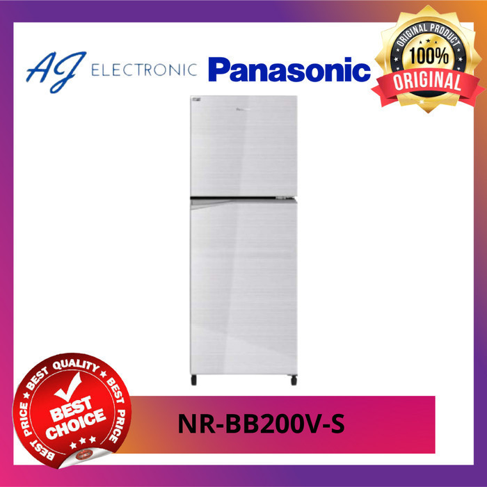 KULKAS PANASONIC NR-BB200V-S / NRBB200VS / NR BB200V S , 2 PINTU