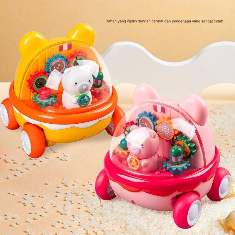 Gigi Beruang Anak Mainan Mobil/Bayi 1-3 Tahun Prajurit Inersia Mobil/6 Satu Bulan Puzzle/Laki-laki d