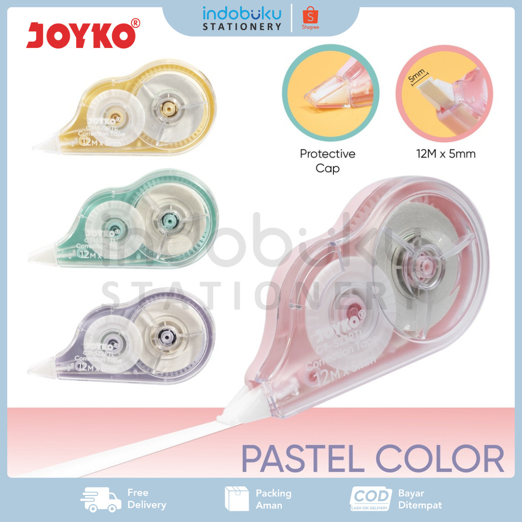 

Tape Correction Joyko Pastel Color 522PTL / Pita Joyko Warna Pastel 522PTL