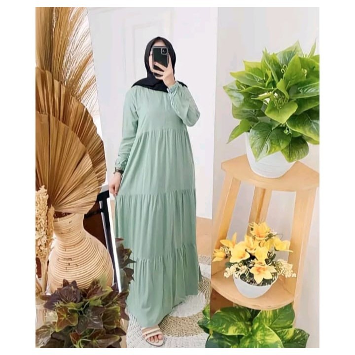 gamis dewasa murah/baju gamis wanita dewasa katun/gamis wanita rempel hitam/dres dewasa viral