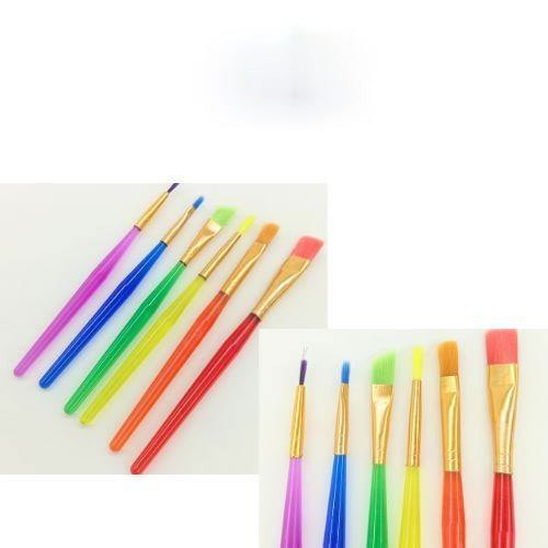 

Kuas Gambar 6 In 1 Multicolour Transparant/Kuas Lukis Set Brush Warna Warni/Kuas Lukis Cat Air Poster Akrilik Acrylic