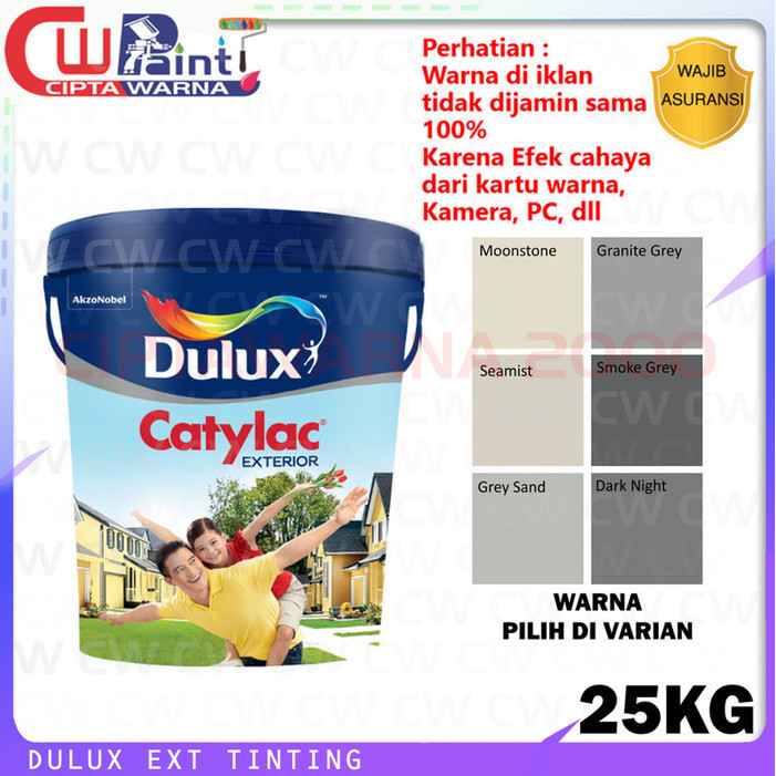 Dulux Catylac Tinting Cat Tembok Dinding Exterior Grey Abu-Abu 25 Kg