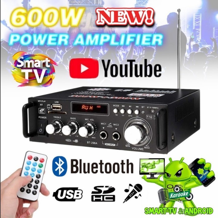 Amplifier Bluetooth 3R Home Theater Fm Radio Karaoke Android TV New