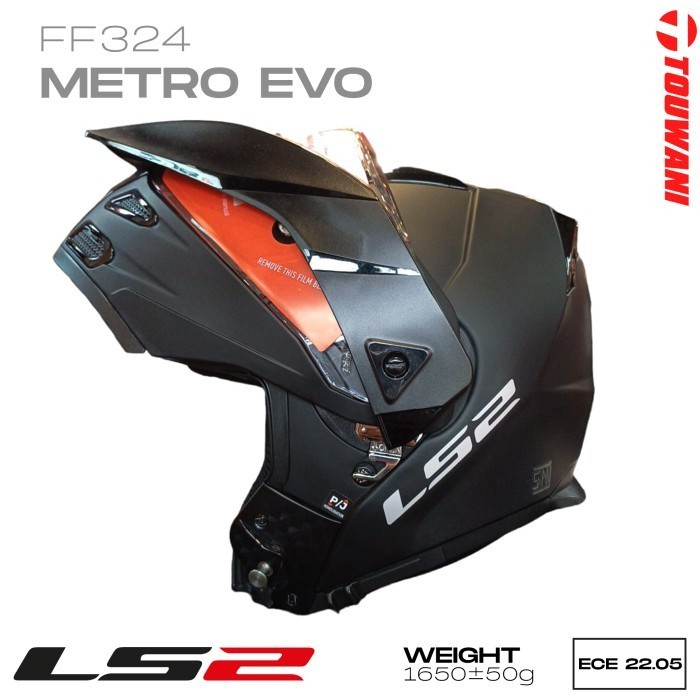 LS2 Helm LS2 FF324 Metro Evo Solid Matt Black - L - TERMURAH
