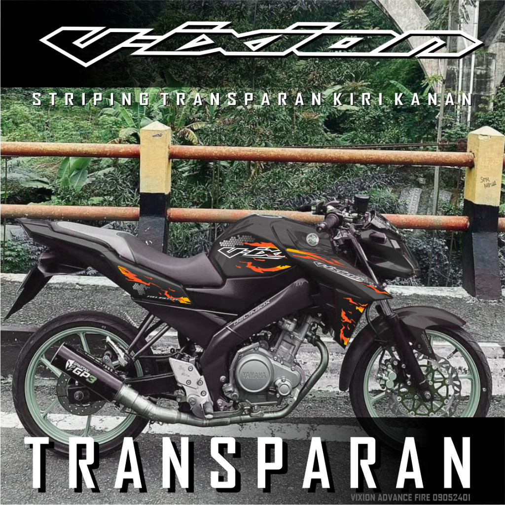 Stiker Transparan Yamaha Vixion Advance Api Merah