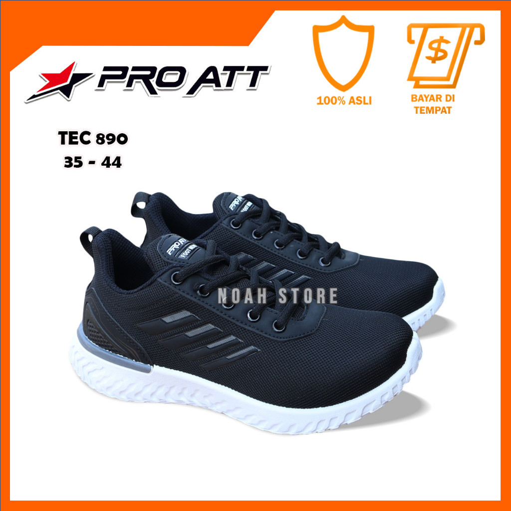 Sepatu Sekolah Anak PRO ATT TEC 890 35 - 38 / Sepatu Sekolah Hitam / Sepatu Sneakers