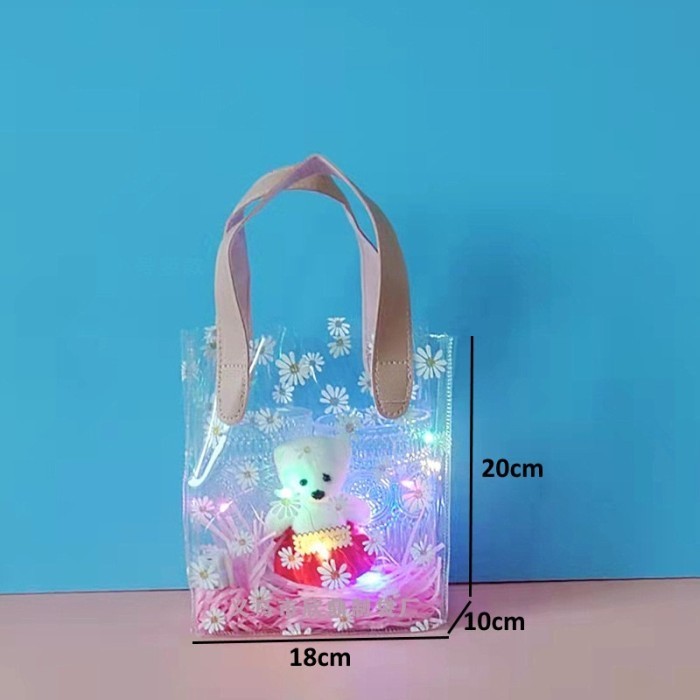 

Tas Mika | Goodie Bag | Tas Hampers | Tas Souvenir | Tas Motif Bunga - Merah, 18x20x10
