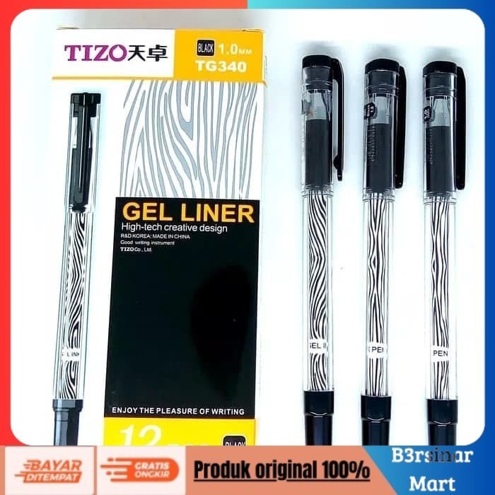 

[[KUALITAS TERBAIK]] Pulpen Gel Tizo TG 340 Pen Tanda Tangan Biru COD