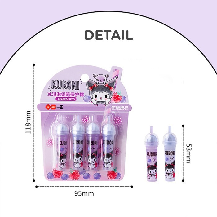 

D3W! TOKKADO Sanrio Boba Pencil Cap Original Tutup Pensil Pulpen Cover Lucu