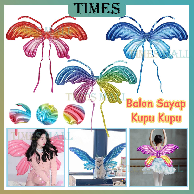 Sayap Balon/Balon Sayap Kupu Kupu/Balon Sayap Kupu-Kupu Warna-Warni/Balon Foil Kupu-Kupu/Butterfly F