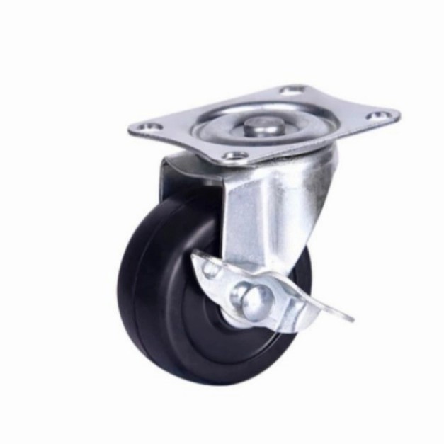 roda karet 2 inch Plat Hidup+ Rem