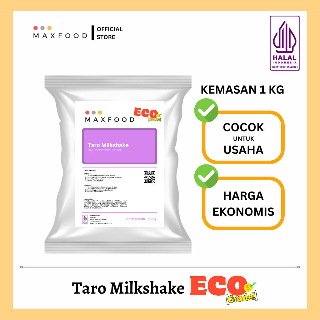 

[ECO] Taro Milkshake Powder / Bubuk Minuman Rasa Talas Milkshake Ekonomis 1 KG