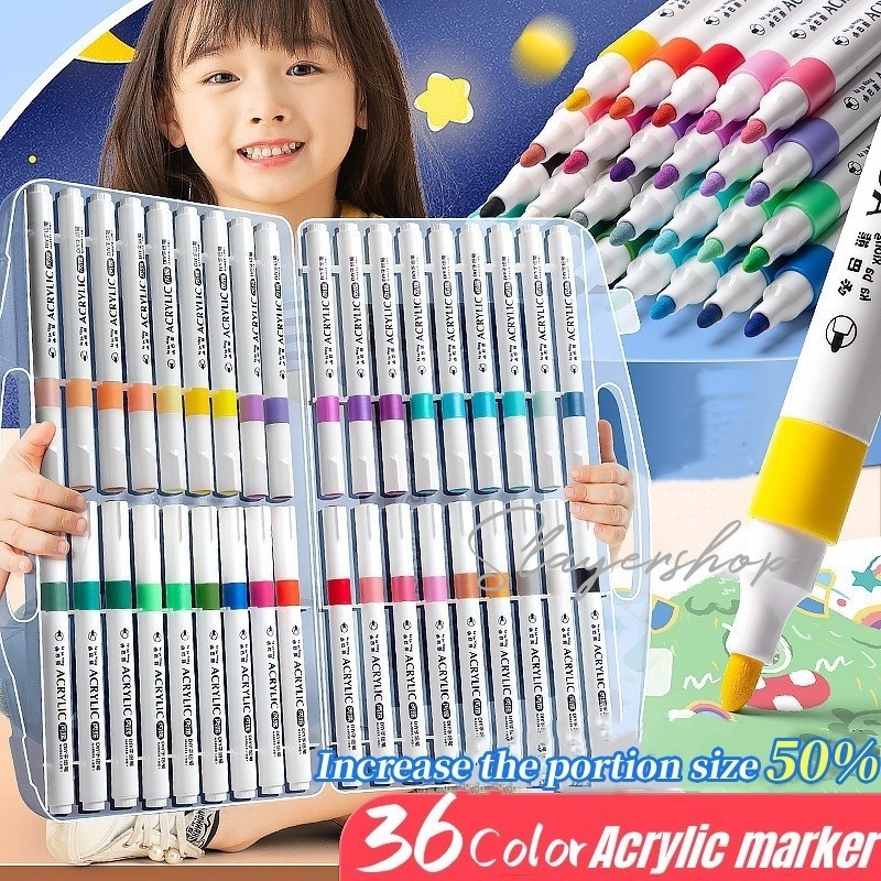 

Color Marker 80/60 /24/12 Colors Acrylic Marker Set Waterproof Pen for Drawing Paper Canvas Cloth Stone