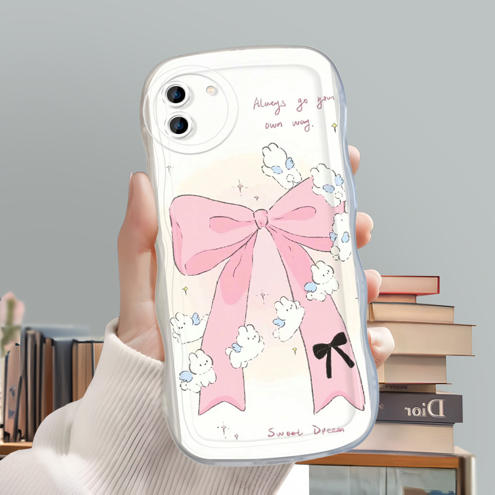 Realme C11 Untuk Hp Casing Phone Case Softcase Kesing Sofcase Cassing Soft Pink Bow Rabbit 3792 Penu