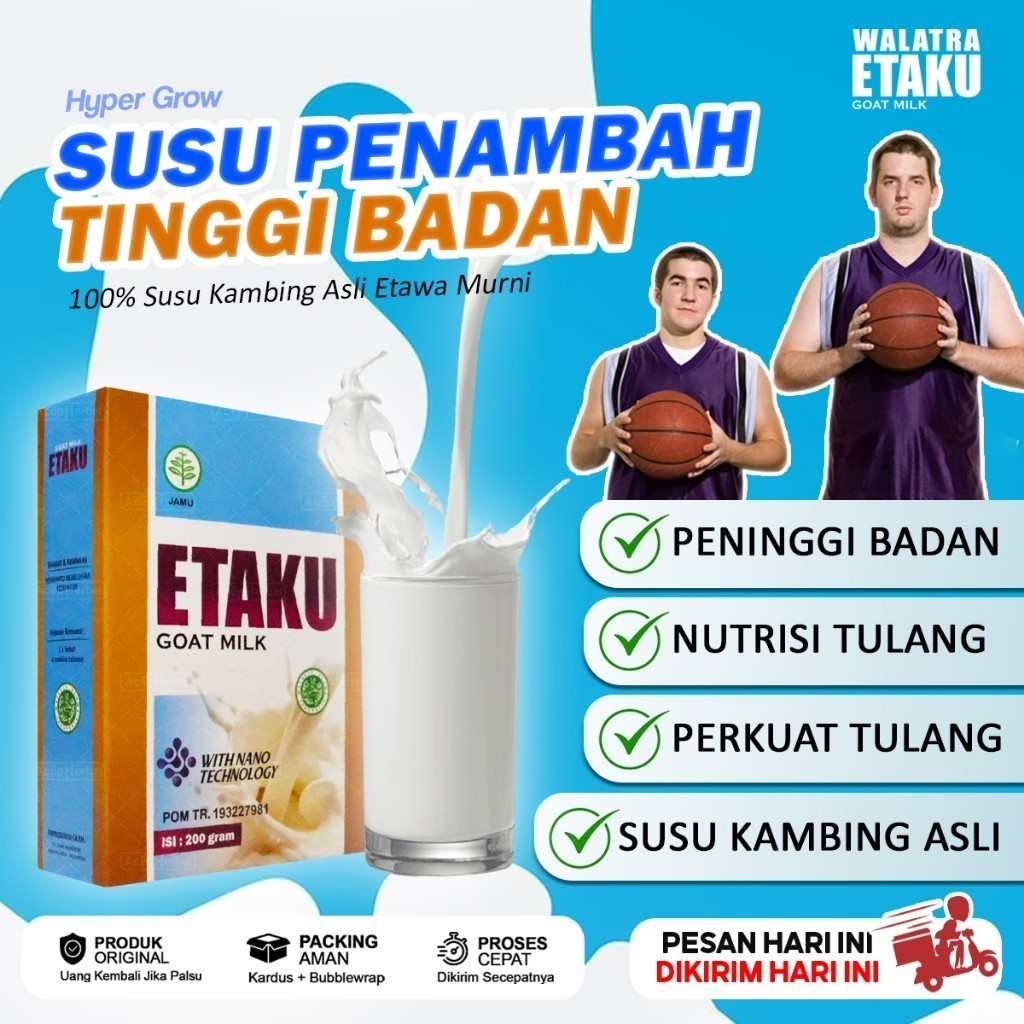 

Flashsale Etaku Disc 1 Box 45% Susu Peninggi Badan Anak Remaja dan Dewasa Usia 12 17 18 20 thn Ke Atas Obat Tinggi Badan Vitamin High Calcium Obat Peninggi Ori Etaku Susu Kambing Etawa Murni Goat Milk 100 % Original
