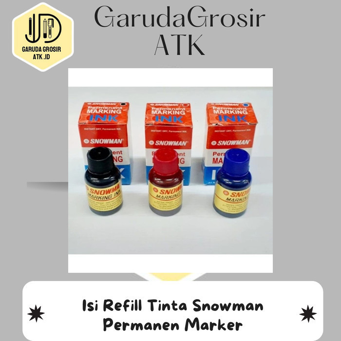 

Isi Refill Tinta Snowman Permanen Marker - Hitam