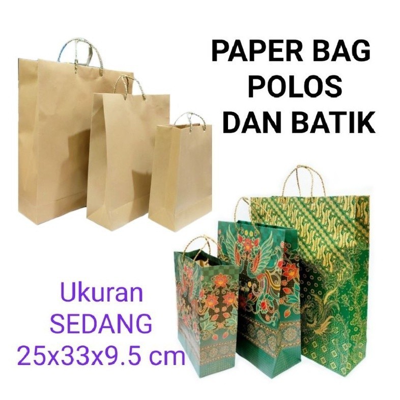 

Paper Bag Goody Bag Batik dan Polos SEDANG