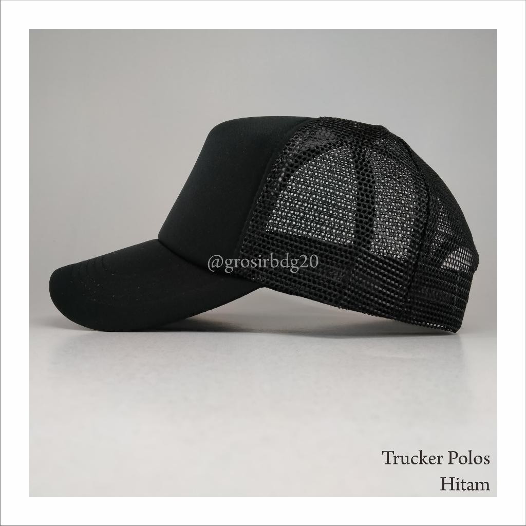Delima12 - Topi Polos Trucker Polos lengkung setelan warna hijau army Hitam Navy Blue Marun Biru Abu