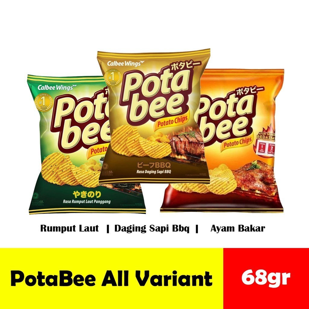 

PotaBee Potato Chips Ayam Bakar / Daging Sapi Bbq / Rumput Laut